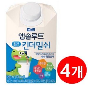 앱솔루트 킨더밀쉬 200ml, 4개