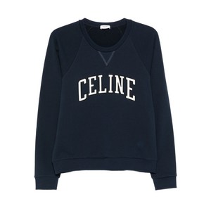 셀린느 로고 프린트 래글런 소매 스웨트셔츠, 블루계열, M(KR 100)