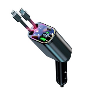 SASAKO 컬러 무드등 별천장 차량용 고속 충전기 동시4대충전 릴타입 차량용 충전기 PD C타입+애플