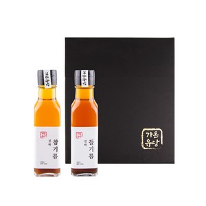 우리동네 방앗간 참기름 선물세트 (국산참기름200ml + 국산들기름200ml + 국산볶음참깨 100g 중 택2), 국내산 참기름200g+생들기름200g 세트, 1개