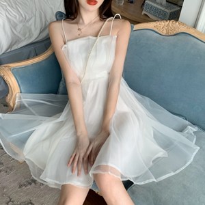 [주문폭주/파티룩] 샤인 셀프웨딩 민소매 나시 레이스 미니 원피스