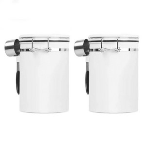 Sifei 스테인리스 스틸 가스 벤트 실 팟 커피보관용기 1.8L, White, 2개