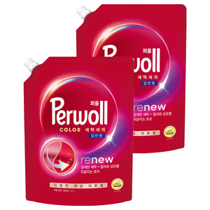 퍼울 컬러 세탁세제 일반용 리필, 1.7L, 2개