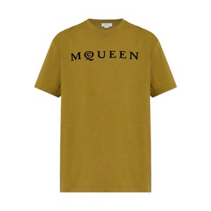 알렉산더맥퀸 로고 프린트 티셔츠, 브라운계열, Standard S