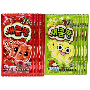 새콤짱 새콤달콤 뜯어먹는 젤리 딸기맛 사과맛, 35g, 12개