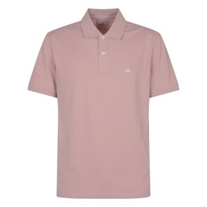 C.P.컴퍼니 로고 패치 폴로 셔츠, 핑크계열, Standard S