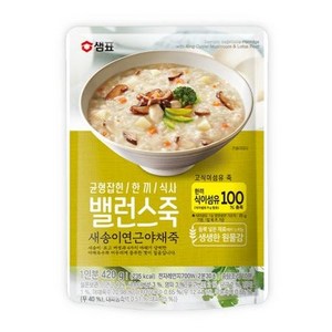 샘표 밸런스죽 새송이 연근 야채죽, 420g, 6개