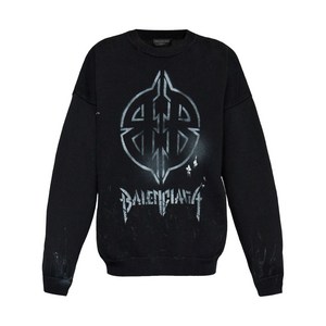 발렌시아가 로고 프린트 스웨트셔츠, 블랙계열, Standard S(KR 100)