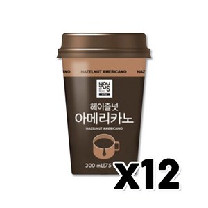 유어스 헤이즐넛 아메리카노 컵커피음료 300ml x 12개 1박스