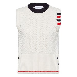톰 브라운 4 바 케이블 포인텔 스티치 메리노 울 베스트, 화이트계열, Italy 42(KR 66)