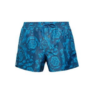 베르사체 플로럴 모티프 드로스트링 스윔 쇼츠, 블루계열, Numeric 5(KR 105)