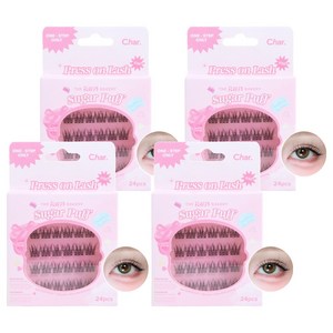 Char 핸드메이드 더 플러피 베이커리 슈가 퍼프 인조 속눈썹, 블랙, 4개