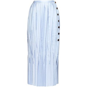 페라가모 실크 플리츠 미디 스커트