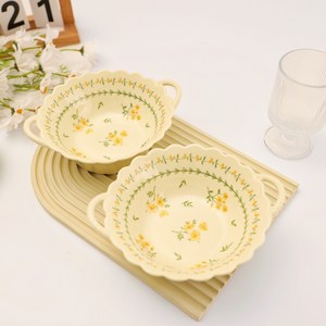 BLOWFISHFUGU 산뜻한 전원양손 스프볼 샐러드보울 라면국물 그릇 19.5CM