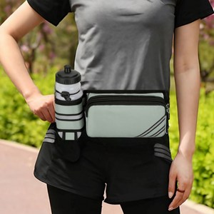로드에브뉴 방수 등산 물병 미니 스포츠 허리 가방 허리색 힙색, 그레이, 1개
