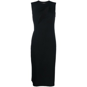 베르사체 컷아웃 민소매 미디 드레스, 블랙계열, Italy 44(KR 77)
