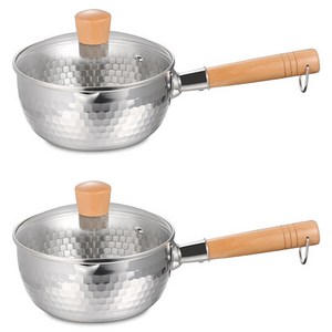 Tiger Pavilion 스테인리스 스틸 논스틱 편수냄비, 20cm, 실버, 2개