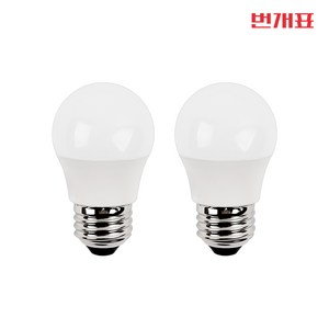 번개표 / 금호전기 LED 인지구 전구 4W, 주광색, 2개