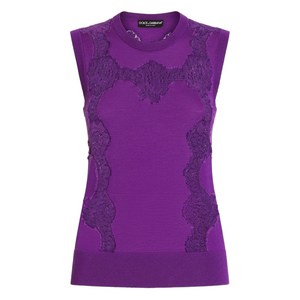 돌체앤가바나 울 레이스 인레이 탱크 탑, 바이올렛/보라계열, Italy 40(KR 44)