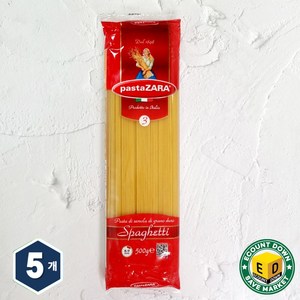 자라 스파게티면 듀럼밀 파스타 3호 500g 3번 파스타면, 5개