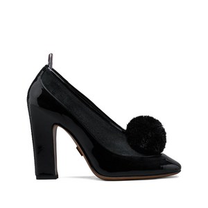 톰 브라운 송아지 스웨이드 폼폼 오페라 펌프스 90mm, Europe 36(KR 230), 블랙계열
