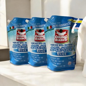 오미노비앙코 무스키오비앙코 일반드럼겸용 액상세제 본품 화이트머스크향, 1.8L, 3개