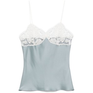 끌로에 레이스 새틴 탑