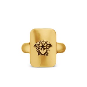 베르사체 메두사 헤드 직사각 링, Size 21, 골드계열