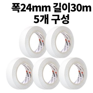 엠파이어 양면테이프 24mm x 30m, 화이트, 5개