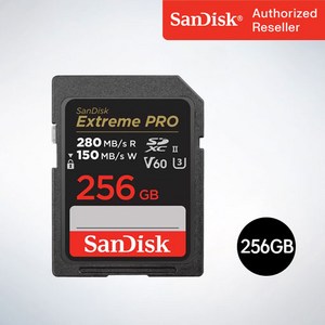샌디스크 Extreme Pro 익스트림 프로 SDXC UHS-2 SD메모리카드 UHS-II V60 SDXEP 256GB, 256기가