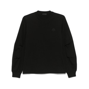 몽클레르 플리츠 소매 코튼 티셔츠