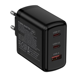 ANNIBER PD3.0 PPS2.0 65W C타입 GaN 3포트 갤러시 초고속 멀티충전기 아이폰17/16/15 삼성 갤러시S25/24 Z폴드7/6/5 Z플립7/6/5 호환