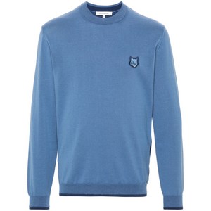 메종키츠네 시그니처 폭스 모티프 니트 스웨터, 블루계열, Standard L(KR 105)