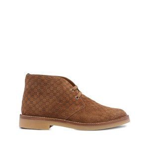 구찌 웹 스트라이프 로고 레이스업 디저트 부츠, UK 6(KR 250), 브라운계열