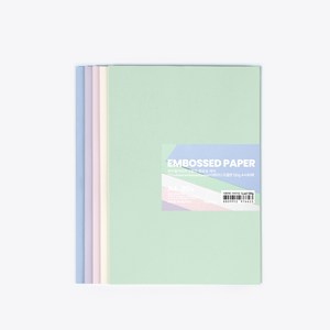 PapePhant 하이퀄리티지 도톰한 5컬러 엠보싱 색지(5 Coloed Embossed Pape)(레이드), 120g A4 80매