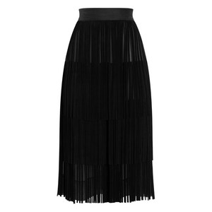 돌체앤가바나 프린지 오간자 스커트, 블랙계열, Italy 40(KR 44)