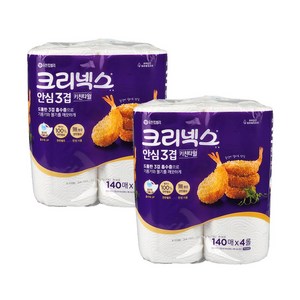 크리넥스 안심 3겹 키친타월, 4개입, 2개