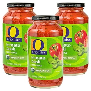 오오가닉 토마토 바질 파스타소스, 709g, 3개