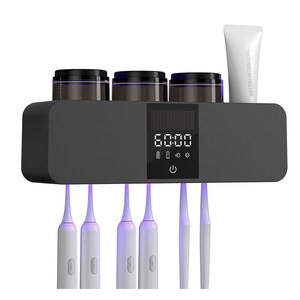 CozyTemp 스마트 칫솔 살균기 무선 충전식 자동 순환 살균 칫솔 UV 살균 건조기 대용량 3컵