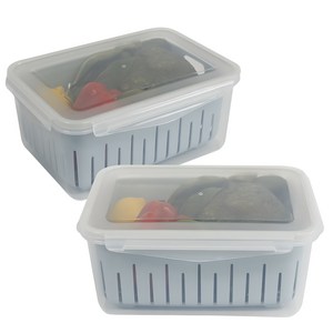 제오닉 야채 채소 과일 보관 물빠짐 채반 밀폐용기, 4L, 2개