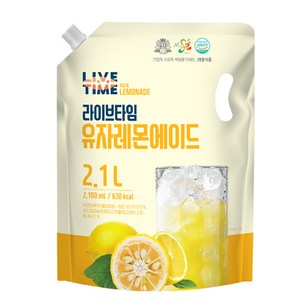 [태웅식품 본사] 라이브타임 유자레몬에이드 2.1L, 1개