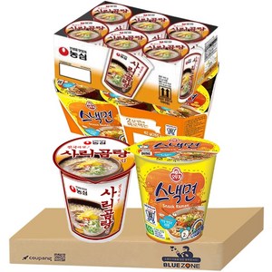 블루존 사리곰탕 소컵라면 70g +스낵면 소컵라면 62g