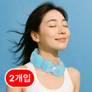 핏츠런 아이스 넥쿨러 쿨링 넥밴드 얼음 목걸이 국내산, 블루, 2개