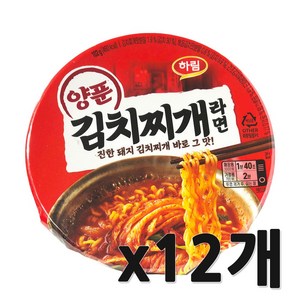 하림 양푼김치찌개라면 컵 102g, 12개