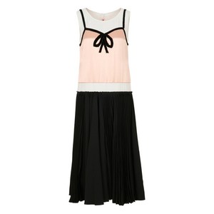 마르니 보우 플리츠 미디 드레스, 블랙계열+핑크계열, Italy 40(KR 55)