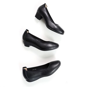 더웨이나인 발편한 여성 구두 승무원 유니화 단화 신발 검정 통굽