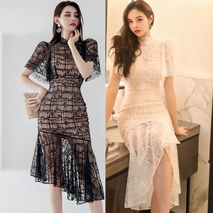 JQS 결혼식 하객 패션 빅사이즈 77 여름 레이스 원피스 50477