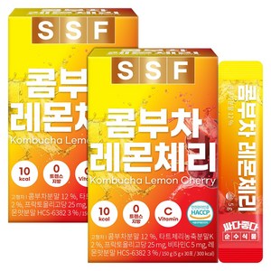 순수식품 콤부차 레몬 체리 분말 스틱 2박스(60포) 스코비 영국산 비타민C 난소화성말토텍스트린