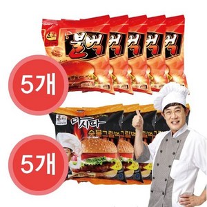 한맥 버거 냉동 불벅 5개+냉동 마시따 5개 매점 편의점 피시방 햄버거, 2세트, 145g