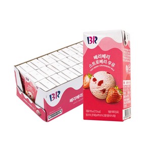 배스킨라빈스 베리베리 스트로베리 우유 24p, 190ml, 24개